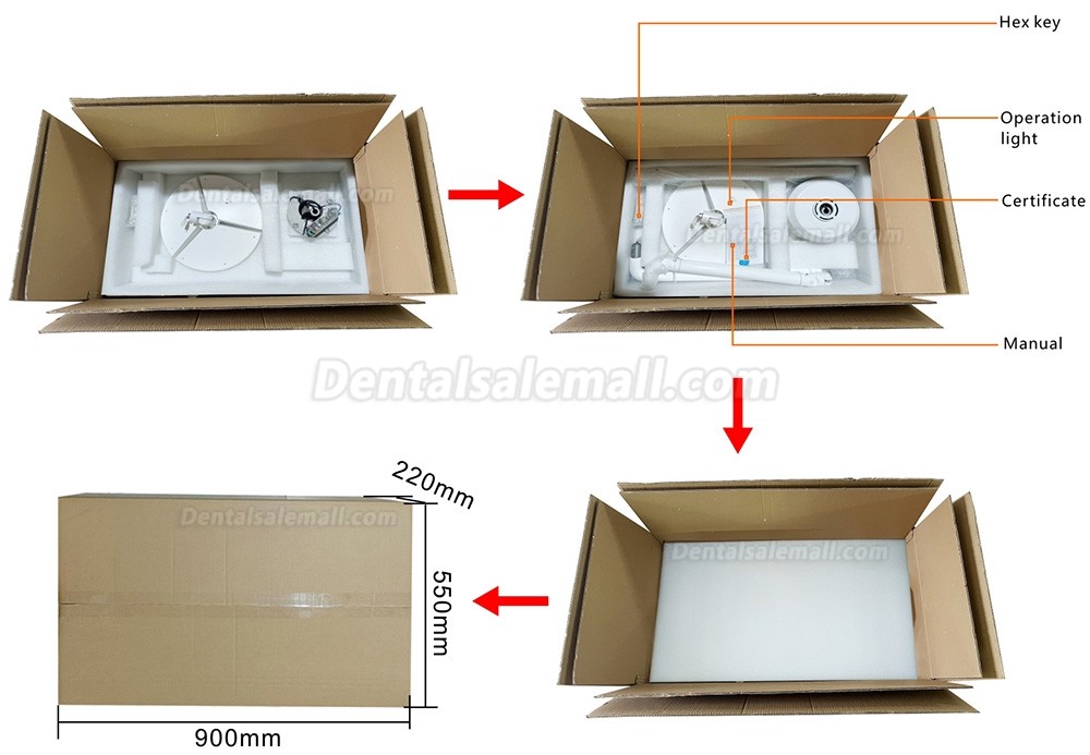 KWS KD-2036D-4 80W Ceiling-Mounted Dental LED Surgical Light Shadowless Dental Ceiling Lamp